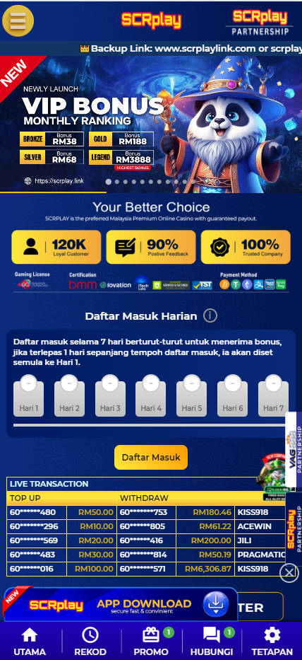 SCRplay - Homepage - Pedas77.co