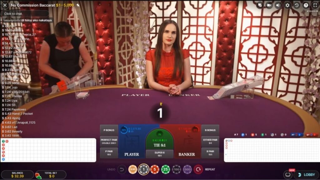 No Commission Baccarat - Game 1 - Pedas77.co