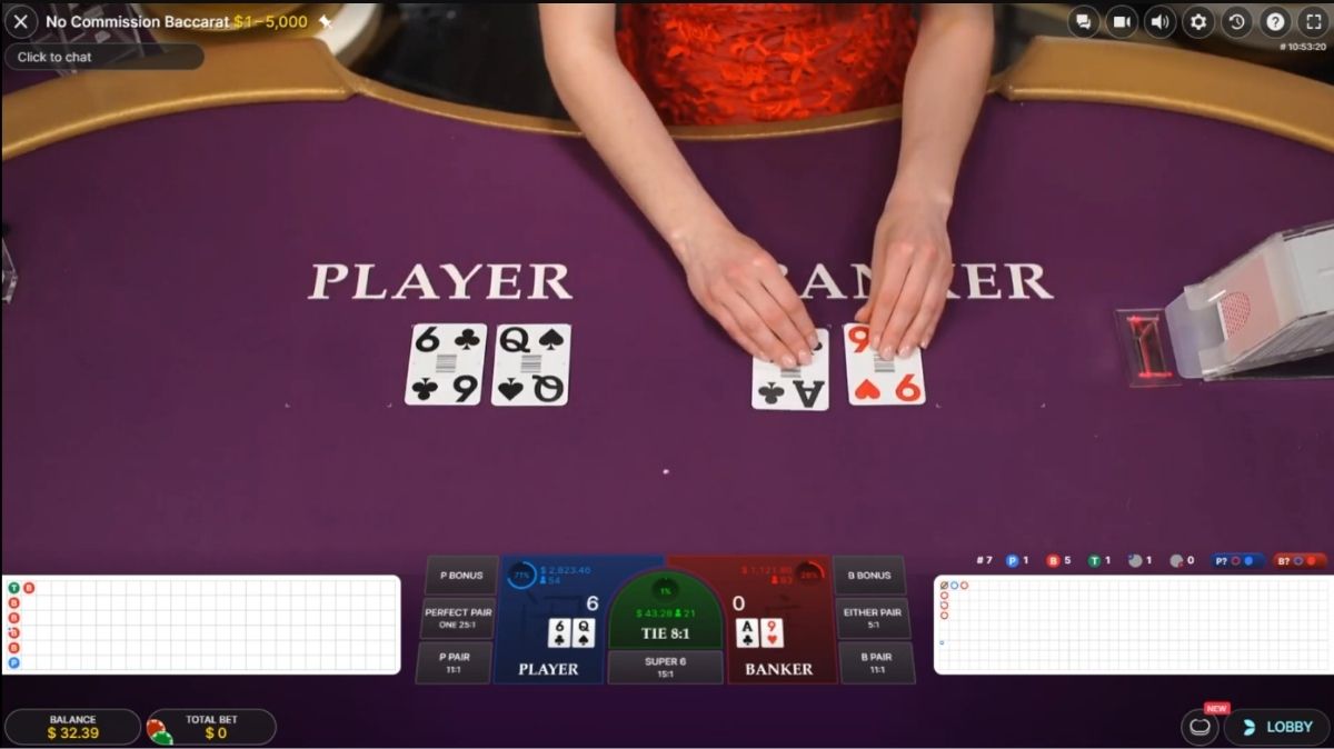 No Commission Baccarat - Game 2 - Pedas77.co