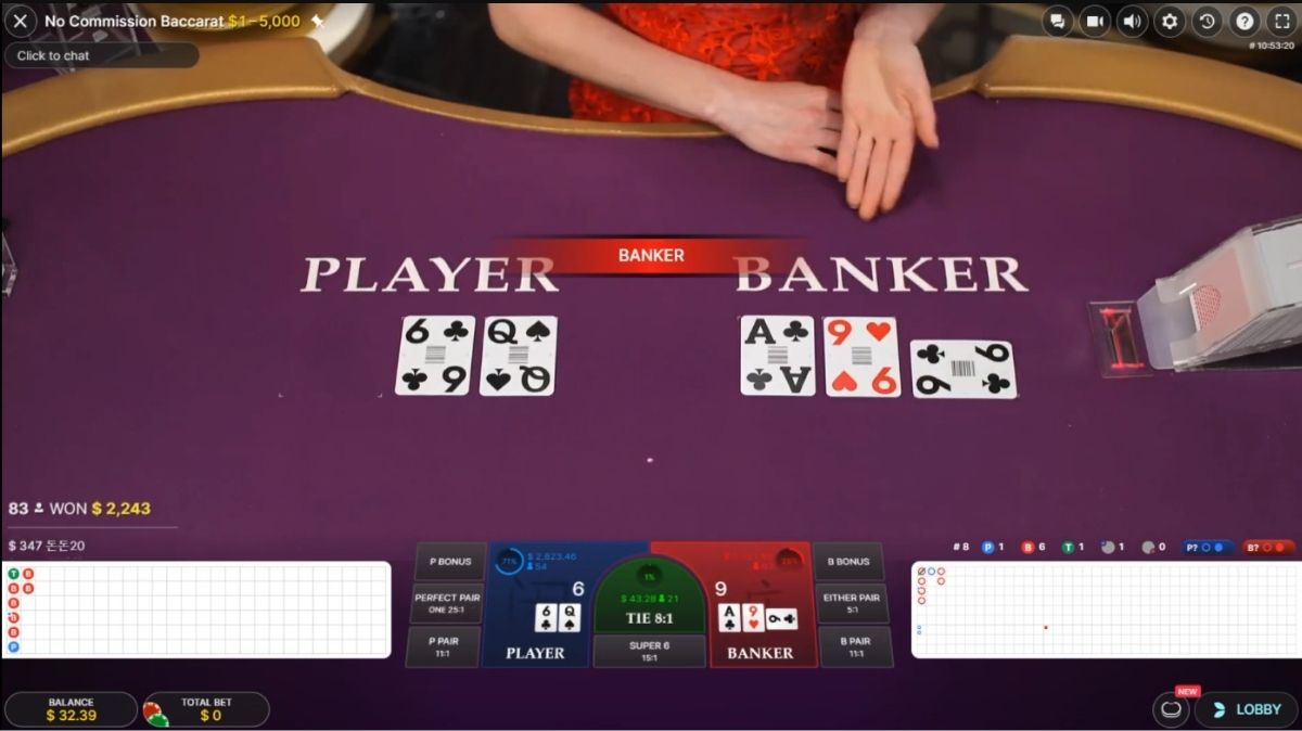 No Commission Baccarat - Game 3 - Pedas77.co