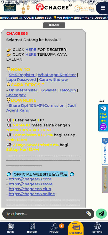 Chagee88 - Live Chat - Pedas77.co