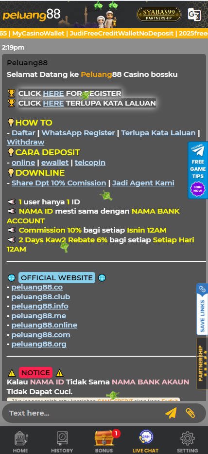 Peluang88 - Live Chat - Pedas77.co