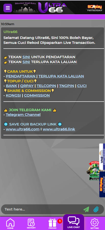 Ultra66 - Live Chat - Pedas77.co
