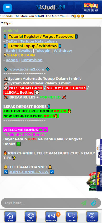 JudiSini - Live Chat - Pedas77.co