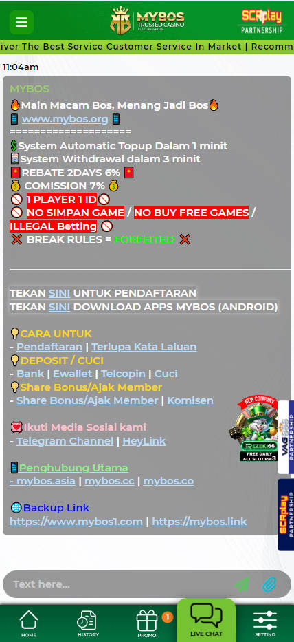MyBos - Live Chat - Pedas77.co