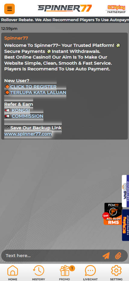 SPINNER77 - Live Chat - Pedas77.co
