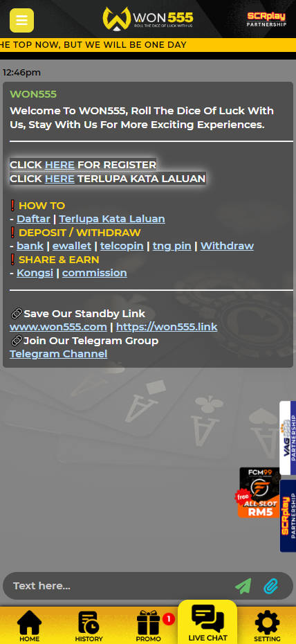 WON555 - Live Chat - Pedas77.co